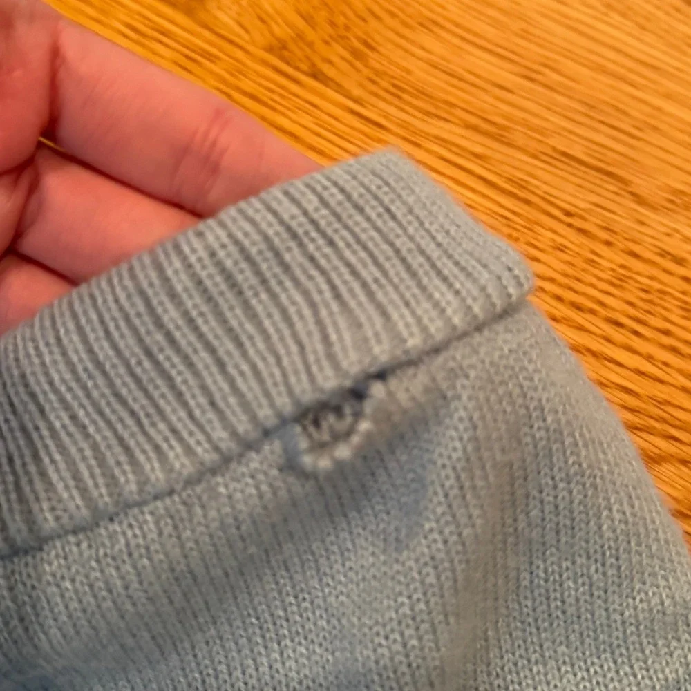 Vintage‎ Knit Sweater & Footed Pants Set Infant 3 Months Blue Bear Train 2pc